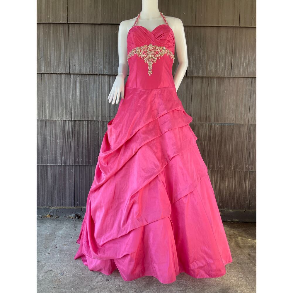 🔥Mystique Halter Barbie Princess Beads Layers Party Prom Birthday Ball Gown
